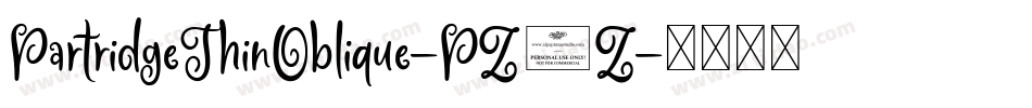 PartridgeThinOblique-PZ4Z字体转换