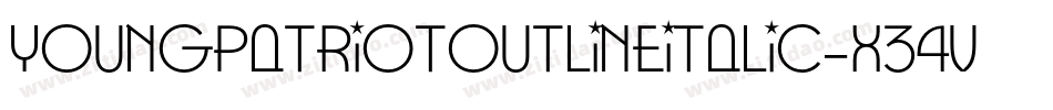YoungPatriotOutlineItalic-X34VZ字体转换