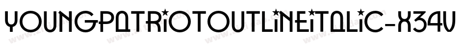 YoungPatriotOutlineItalic-X34VZ字体转换