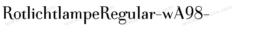 RotlichtlampeRegular-wA98字体转换
