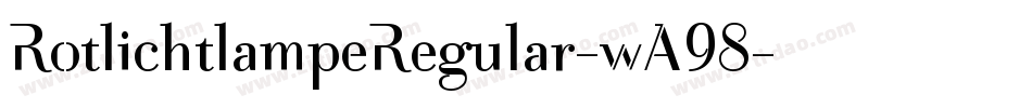RotlichtlampeRegular-wA98字体转换
