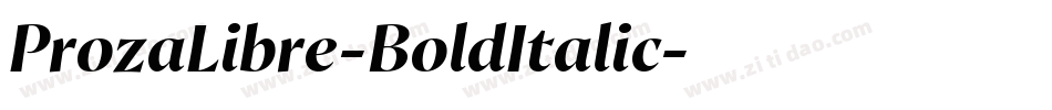 ProzaLibre-BoldItalic字体转换