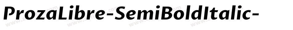 ProzaLibre-SemiBoldItalic字体转换