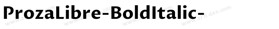 ProzaLibre-BoldItalic字体转换