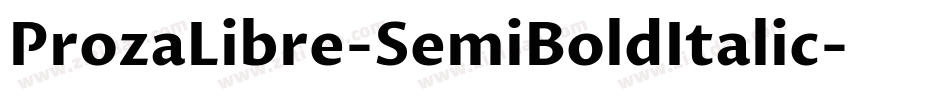 ProzaLibre-SemiBoldItalic字体转换