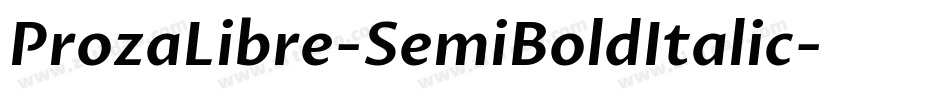 ProzaLibre-SemiBoldItalic字体转换