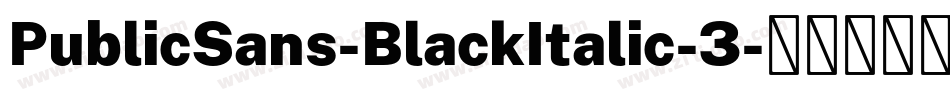 PublicSans-BlackItalic-3字体转换