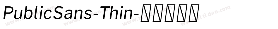 PublicSans-Thin字体转换