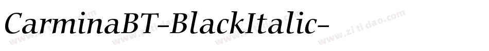 CarminaBT-BlackItalic字体转换
