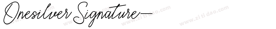 OnesilverSignature字体转换