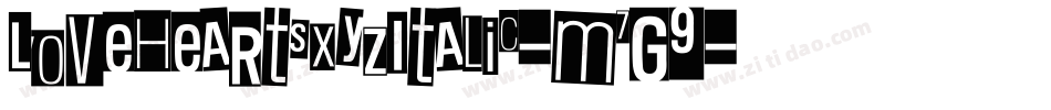 LoveheartsXyzItalic-m7G9字体转换