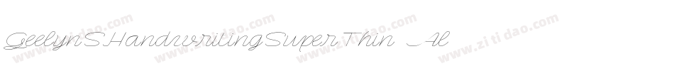 GeelynSHandwritingSuperThin-Aly7字体转换