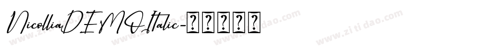 NicolliaDEMOItalic字体转换