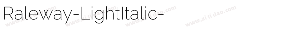 Raleway-LightItalic字体转换