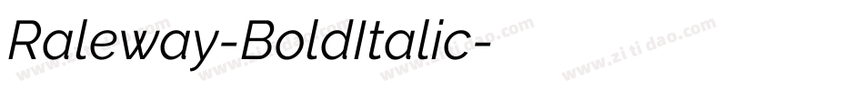 Raleway-BoldItalic字体转换