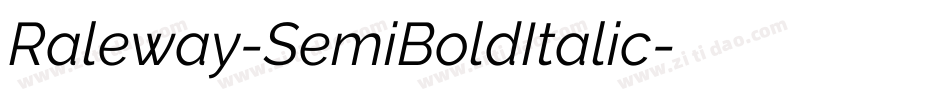 Raleway-SemiBoldItalic字体转换