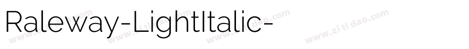 Raleway-LightItalic字体转换