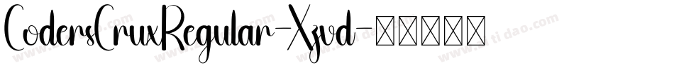 CodersCruxRegular-Xzvd字体转换