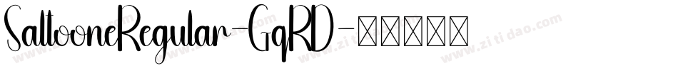 SaltooneRegular-GqRD字体转换