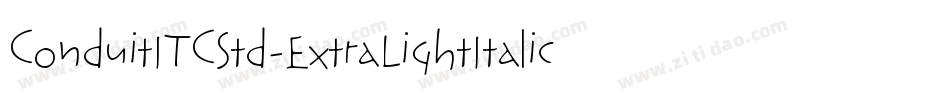 ConduitITCStd-ExtraLightItalic字体转换