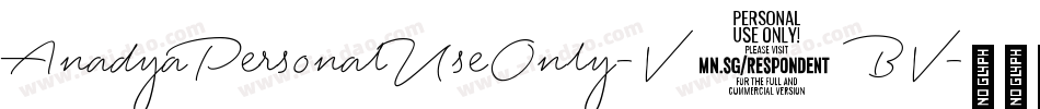 AnadyaPersonalUseOnly-V6BV字体转换