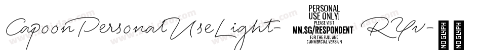CapoonPersonalUseLight-2RYv字体转换