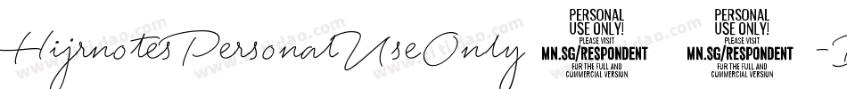 HijrnotesPersonalUseOnly01-DXOD字体转换 HijrnotesPersonalUseOnly01-DXOD字体转换