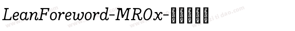 LeanForeword-MR0x字体转换
