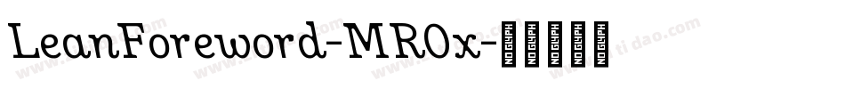 LeanForeword-MR0x字体转换