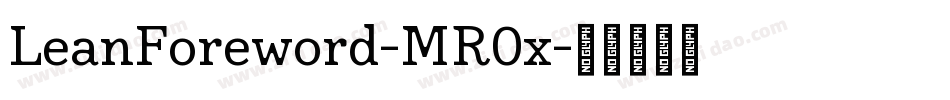 LeanForeword-MR0x字体转换