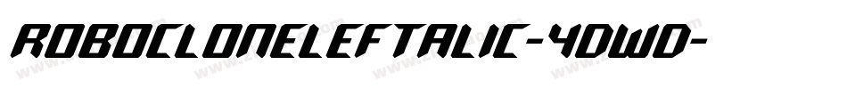 RoboCloneLeftalic-4DWD字体转换