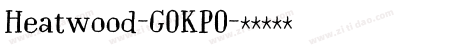 Heatwood-GOKPO字体转换