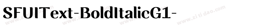 SFUIText-BoldItalicG1字体转换