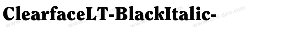ClearfaceLT-BlackItalic字体转换