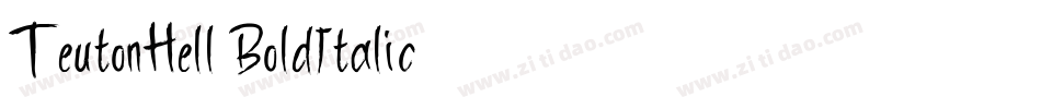 TeutonHell-BoldItalic字体转换