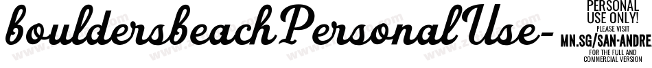 bouldersbeachPersonalUse字体转换