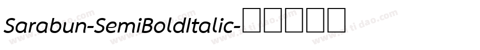 Sarabun-SemiBoldItalic字体转换