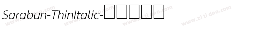 Sarabun-ThinItalic字体转换
