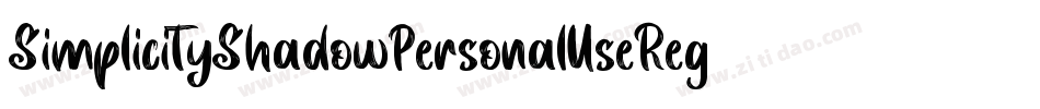 SimplicityShadowPersonalUseRegular-ALwEA字体转换