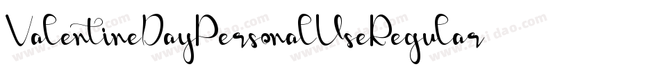 ValentineDayPersonalUseRegular-Pjyr字体转换