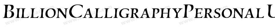 BillionCalligraphyPersonalUse-Lg44字体转换