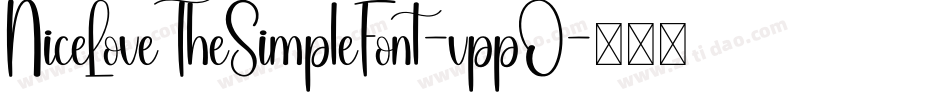 NiceLoveTheSimpleFont-vppO字体转换