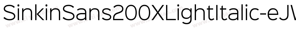 SinkinSans200XLightItalic-eJWn字体转换