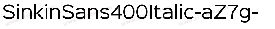 SinkinSans400Italic-aZ7g字体转换