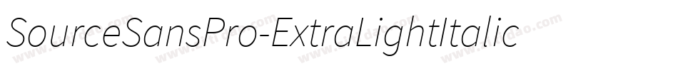 SourceSansPro-ExtraLightItalic字体转换
