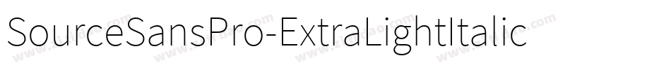 SourceSansPro-ExtraLightItalic字体转换