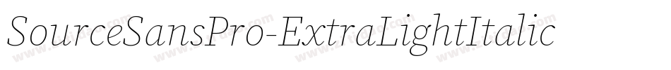 SourceSansPro-ExtraLightItalic字体转换