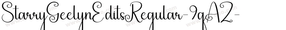 StarryGeelynEditsRegular-9qAZ字体转换