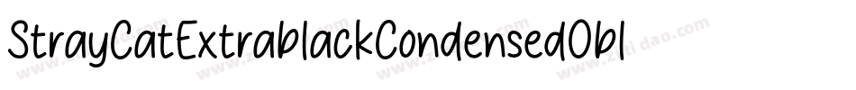 StrayCatExtrablackCondensedOblique-VBJy字体转换