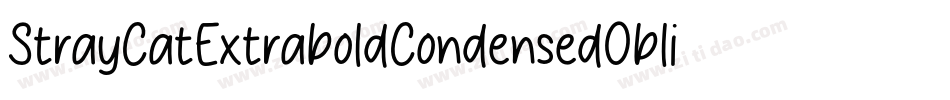 StrayCatExtraboldCondensedOblique-6576字体转换